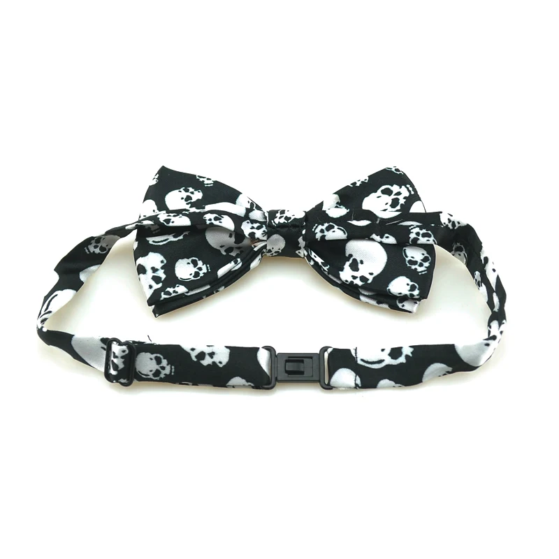 Halloween Skull Bow Ties Set for Men Women 9 Styles Tied Adjustable Satin Bowtie for Halloween Party Cosplay Costume Accessories