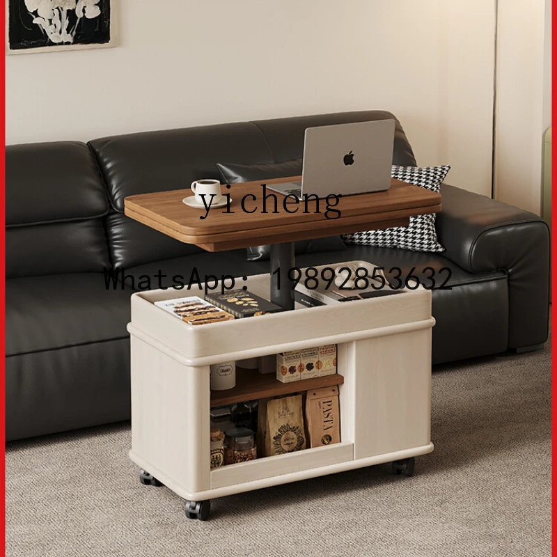 AB  small apartment living room household lifting folding solid wood balcony multi-functional sofa side table