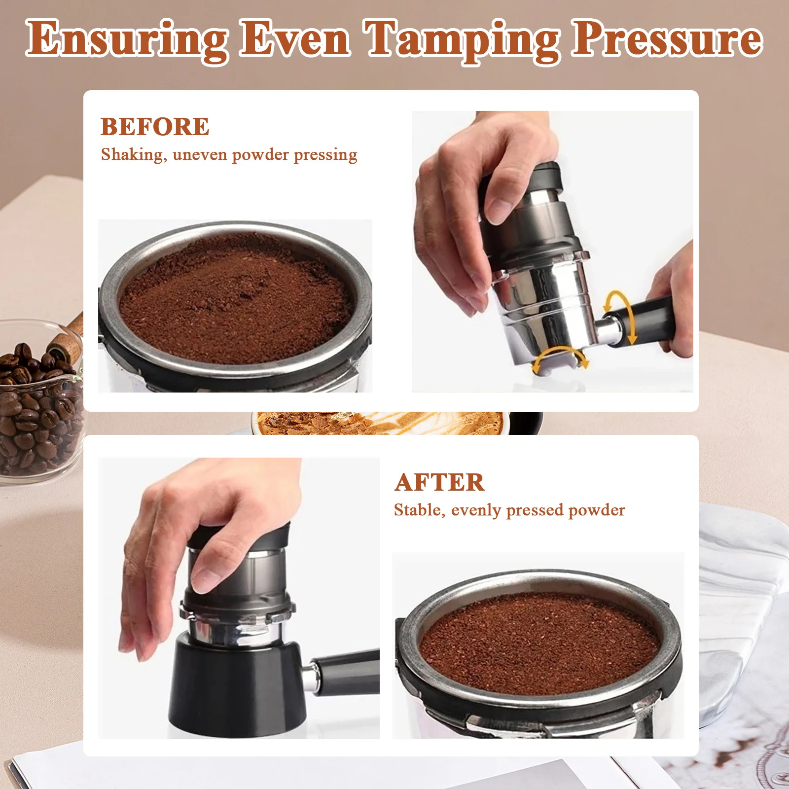 Supporto per caffè espresso portatile Nero ABS Pressa per caffè Base in polvere Sedile Tamper per caffè Supporto per tappetino Strumento per caffetteria domestica
