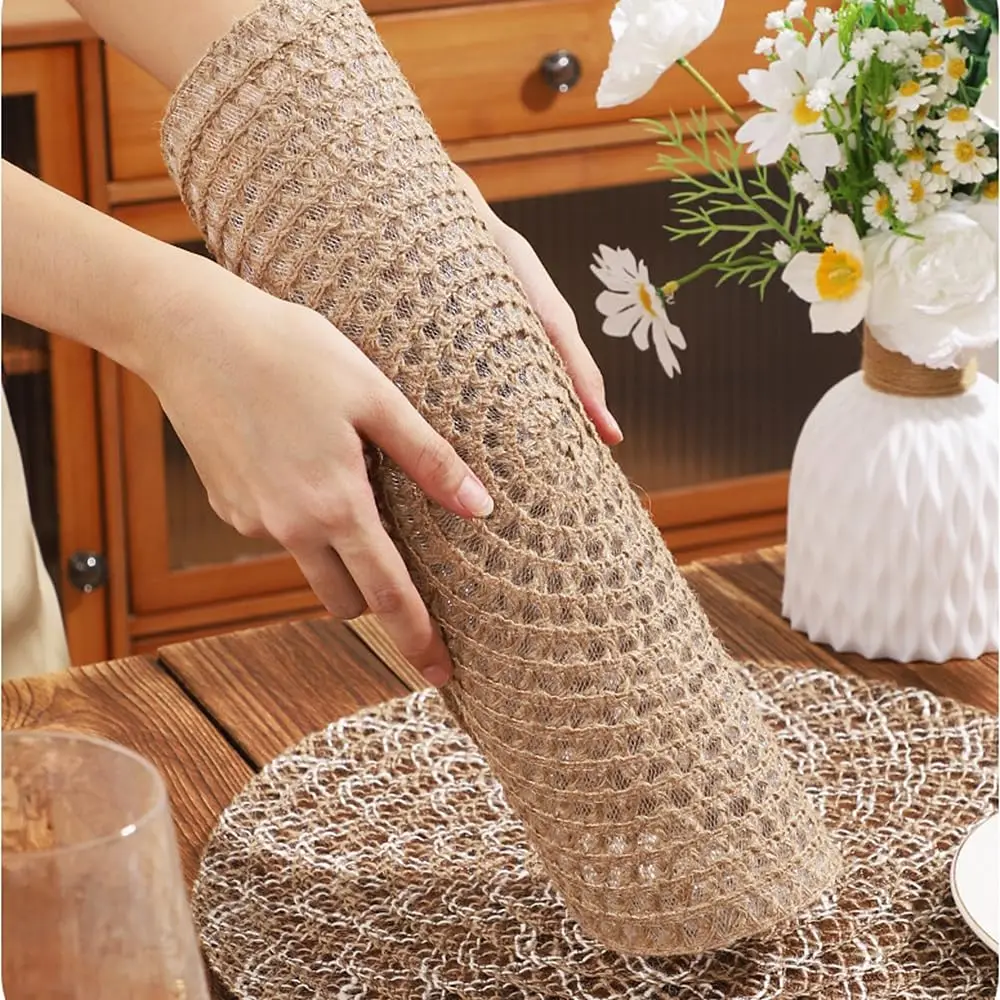 Round Placemats for Dining Table,15 Inch Natural Jute Woven Boho Decorative Table Place Mat for Wedding Christmas Holiday Dinner