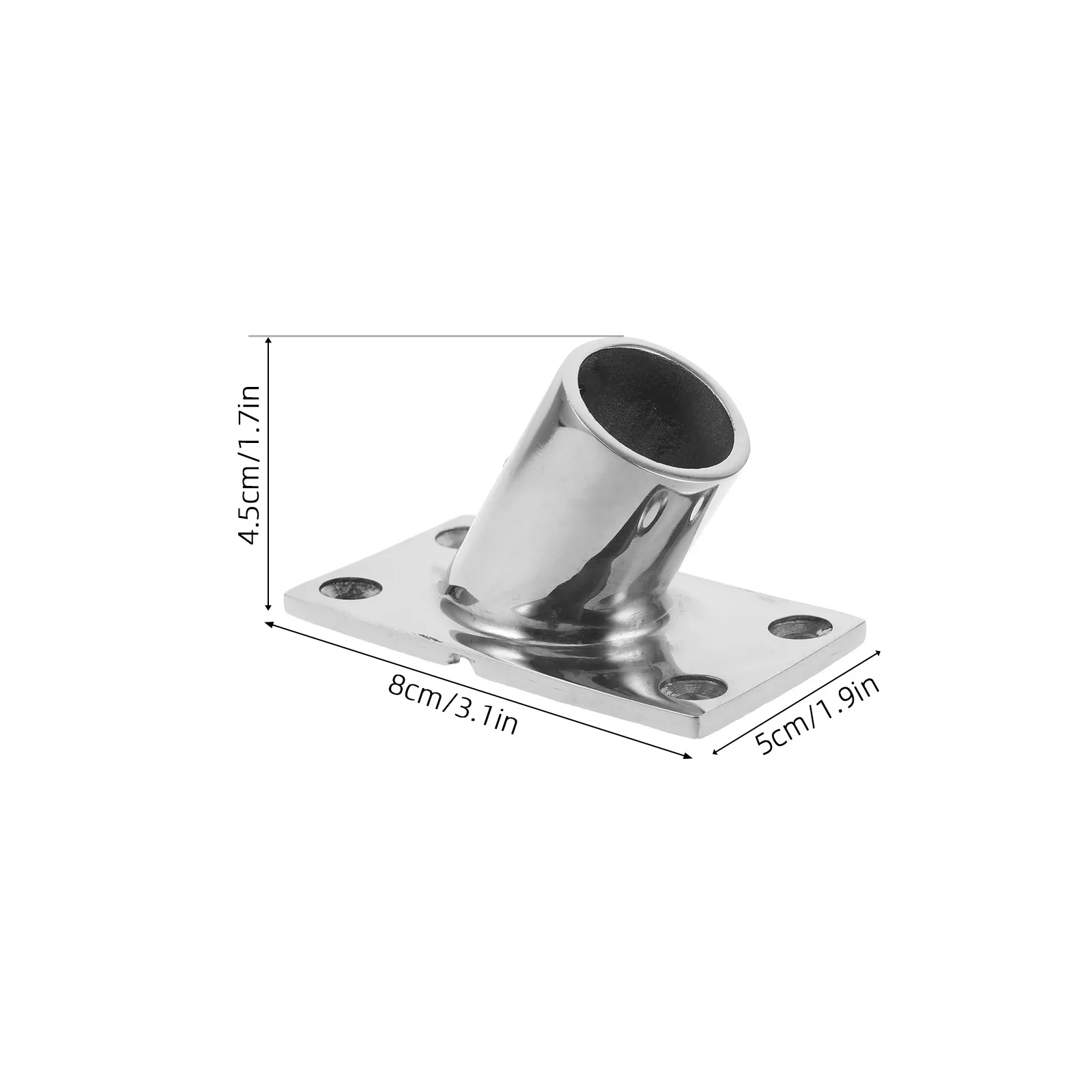 Stainless Steel Marine Flagpole Base Heavy Duty Flagpole Bracket Mount Secure Flag Support for Boat Yacht Compact Marine