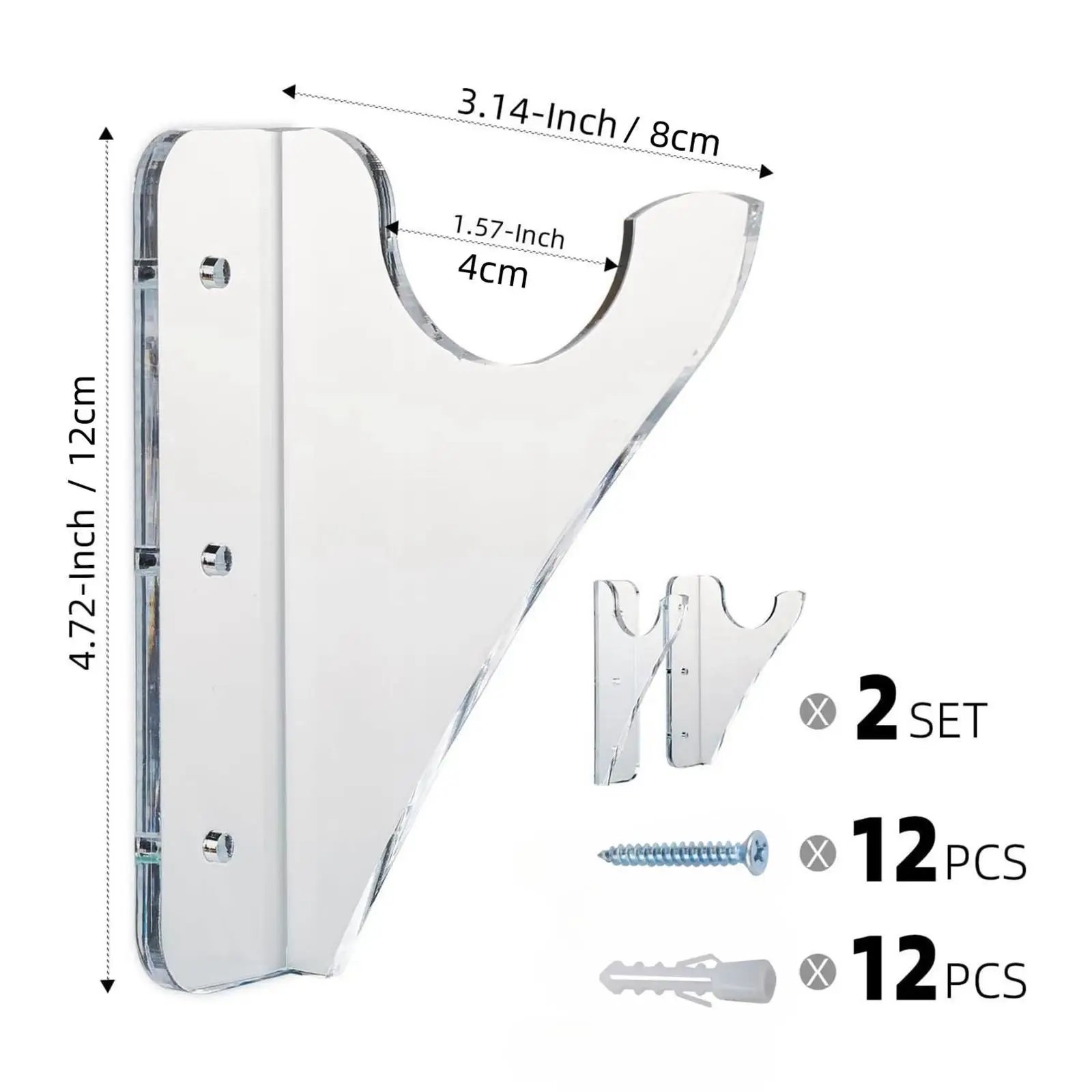 Zwaard Display Stand Muur Gemonteerd Acryl Multifunctionele Eenvoudige Installatie Zwaardrek Voor Fluit Tanto Kantoor Woonkamer Slaapkamer