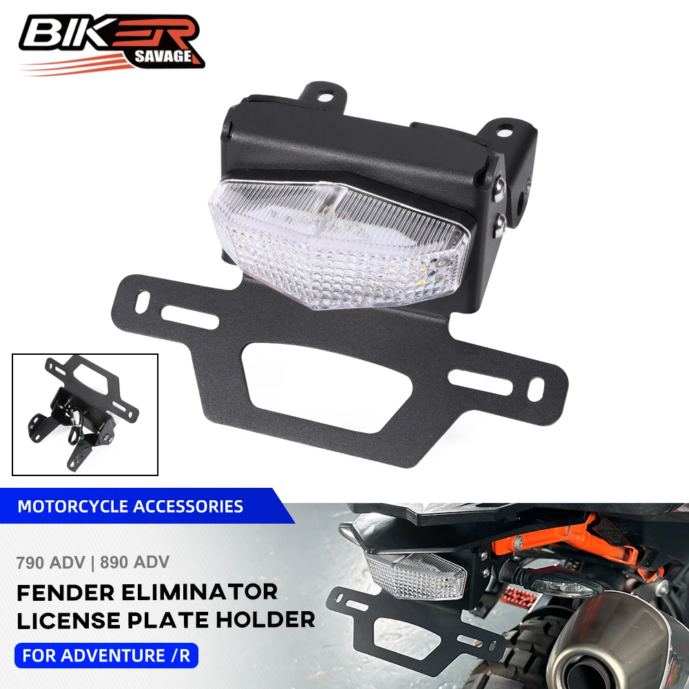 

2024 For 790 890 ADV License Plate Bracket Adventure /R 2020-2023 Motorcycle Tail Tidy Fender Eliminator With Tail Brake Light