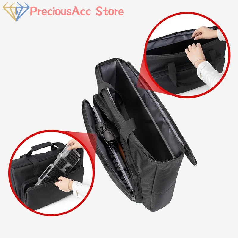 Monitor Carrying Bag 24/25/27/32 Inch Padded Computer Screen Case Shockproof Travel Cover with Foam Protection Handle