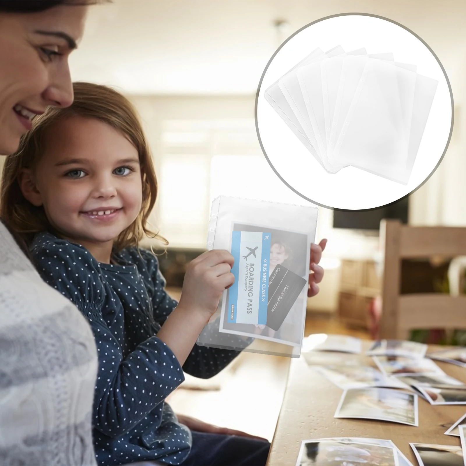 

6 Pcs Storage Bag A5 Insert Loose Leaf Card Bags Binder Money for Notes Travel Office