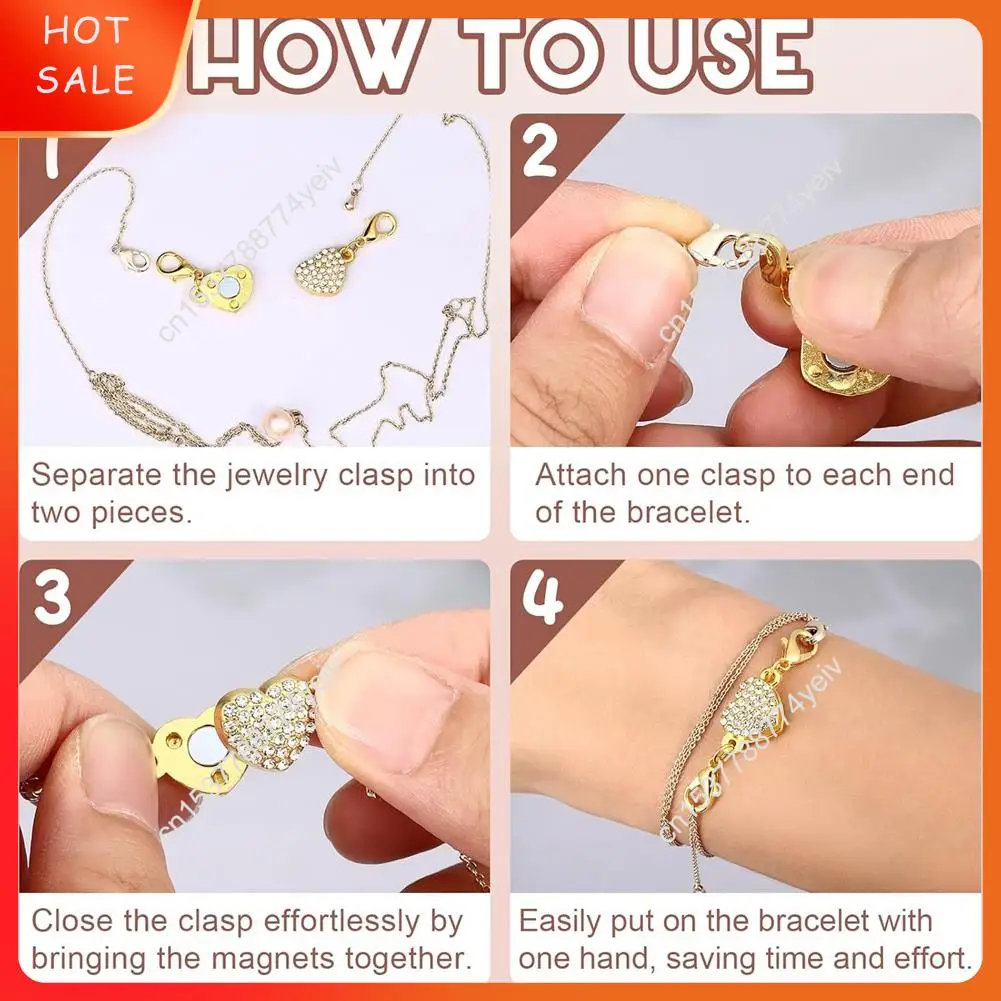 24 قطعة المشابك والإغلاق قلادة مغناطيسية ارتفع جولة أسطواني مجوهرات مشبك مغناطيسي موصل قفل للقلائد A62X