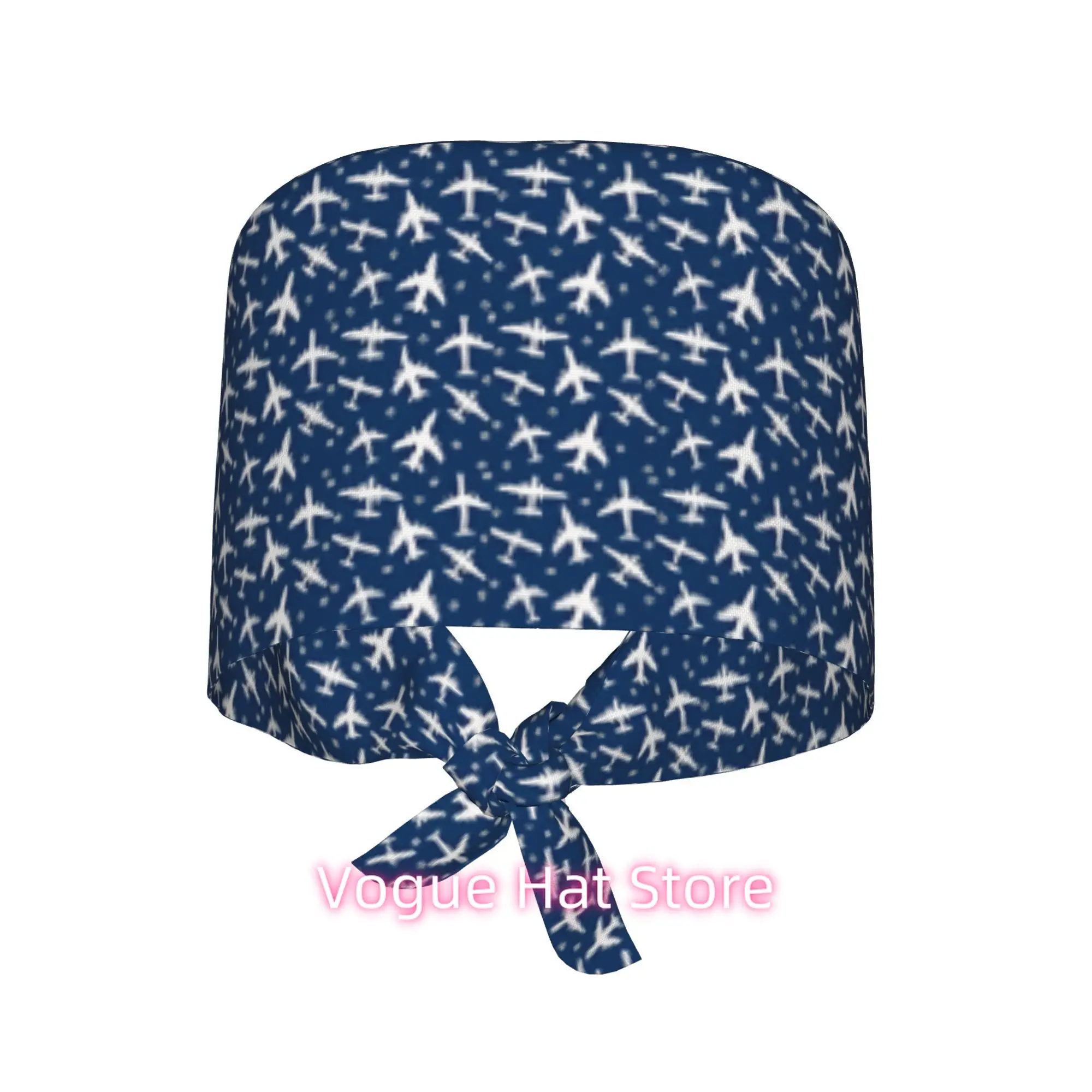 Silhouette of Blue And White Airplanes on a Work Cap, Adjusted for Work