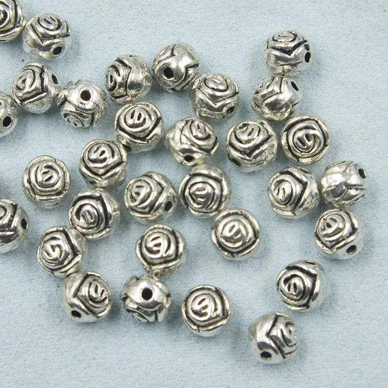 

200 PCS/LOT 7X8MM double sided roses. Beaded/loose beads/spacer beads. DIY jewelry metal accessories