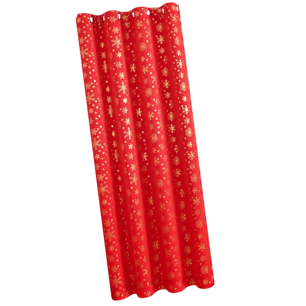 

Xmas Snowflake Christmas Curtains Blackout Insulated Living Room Bedroom Window Drape Decorative Party Decoration Washable