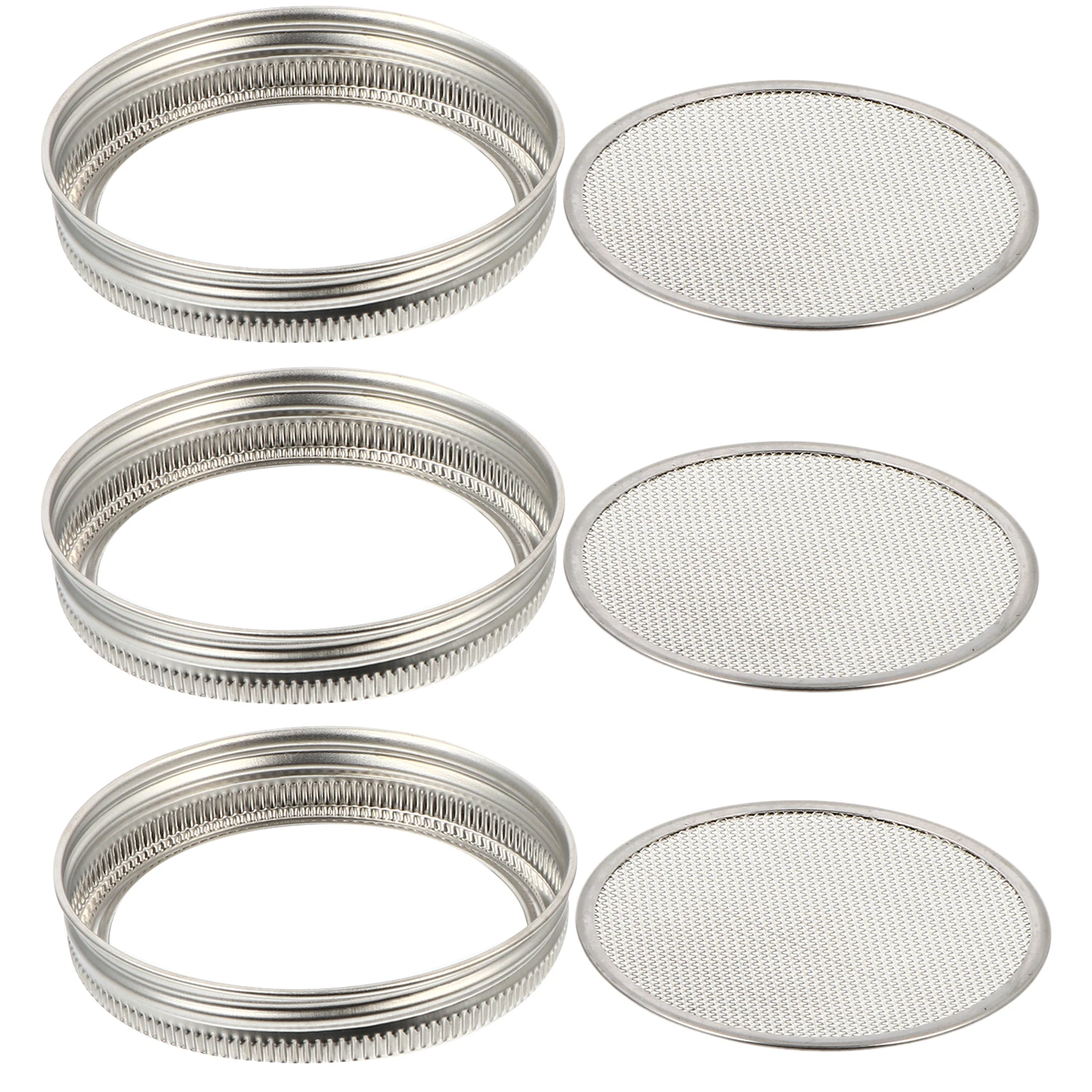 

3 pcs Stainless Sprout Lids for Mason Jars Canning Sprouting Jar Lid Strainer Screens Garden Supplies Broth