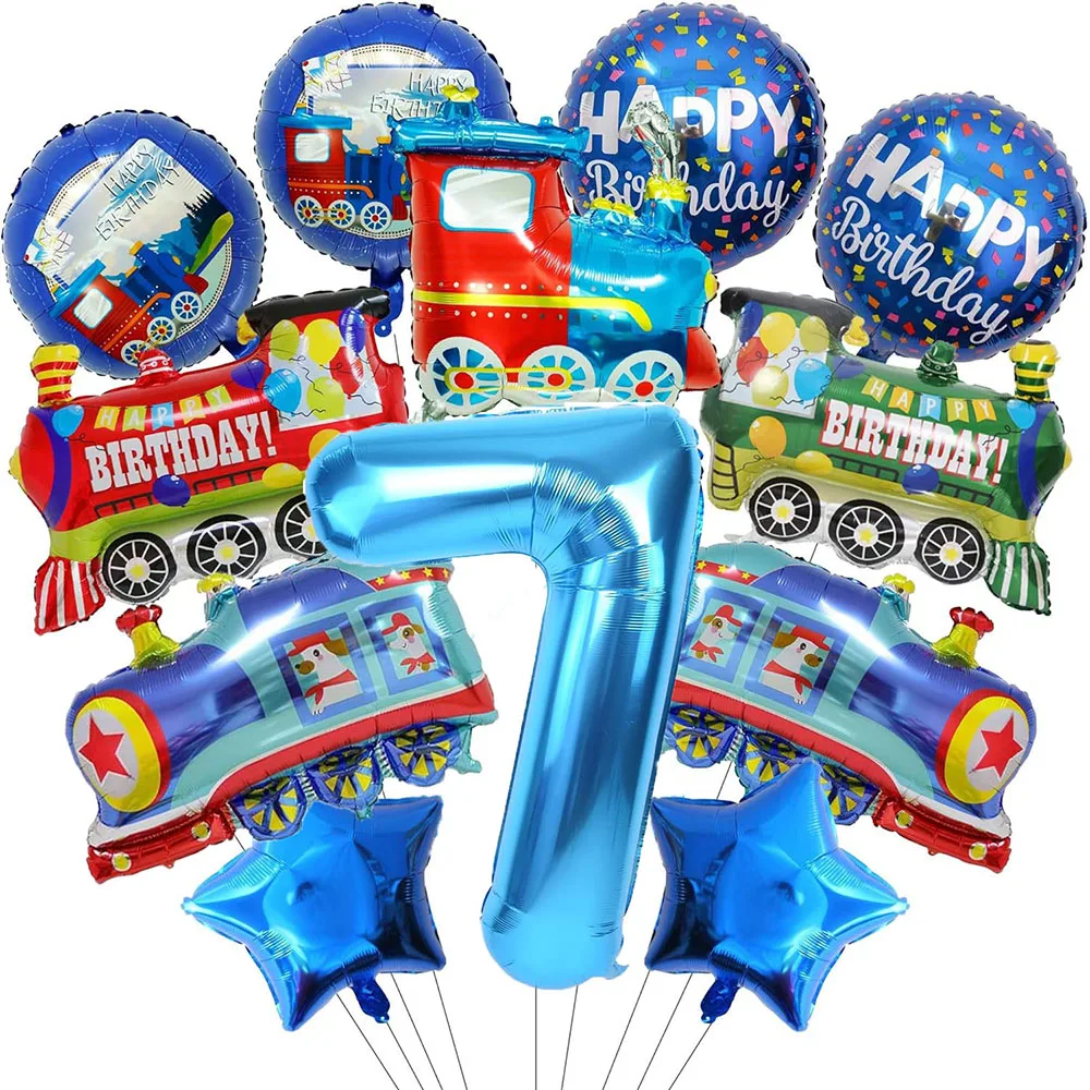 32-Zoll-Zug-Geburtstagsballons, bunte Folienballons im Zug-Design, geeignet für 2. Geburtstag, Jubiläumsfeier, Babyparty, Hochzeitsdekoration, Geschenke – Detail 9