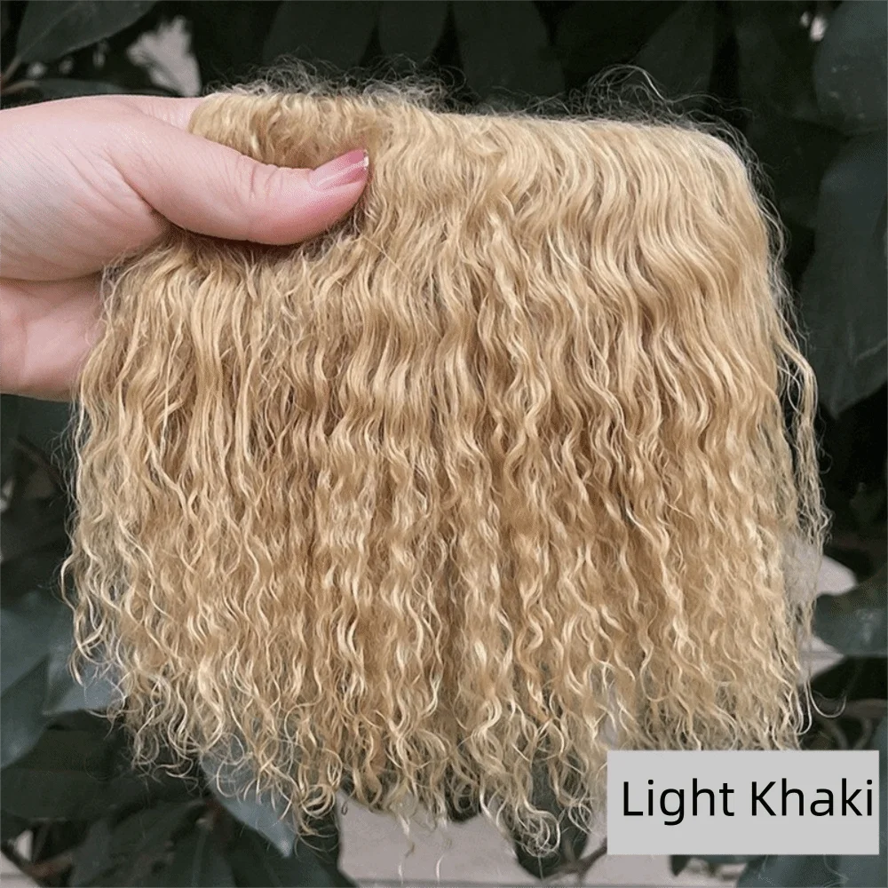 Trendy Mongolia Fur Sheepskin Wool Extensions Curly Texture Durable Lamb Fur Pelt Hair Row DIY Wig Doll Wig Doll Hair BJD Dolls
