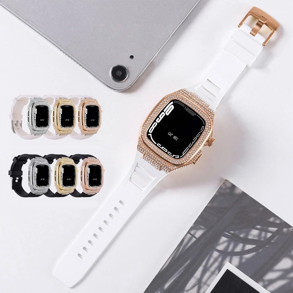 Premium TPU Strap for Apple Watch Ultra Metal Protective Case Set iWatch Series Ultra 3 2 1 49mm Anti-fall Sports Man Watch Band