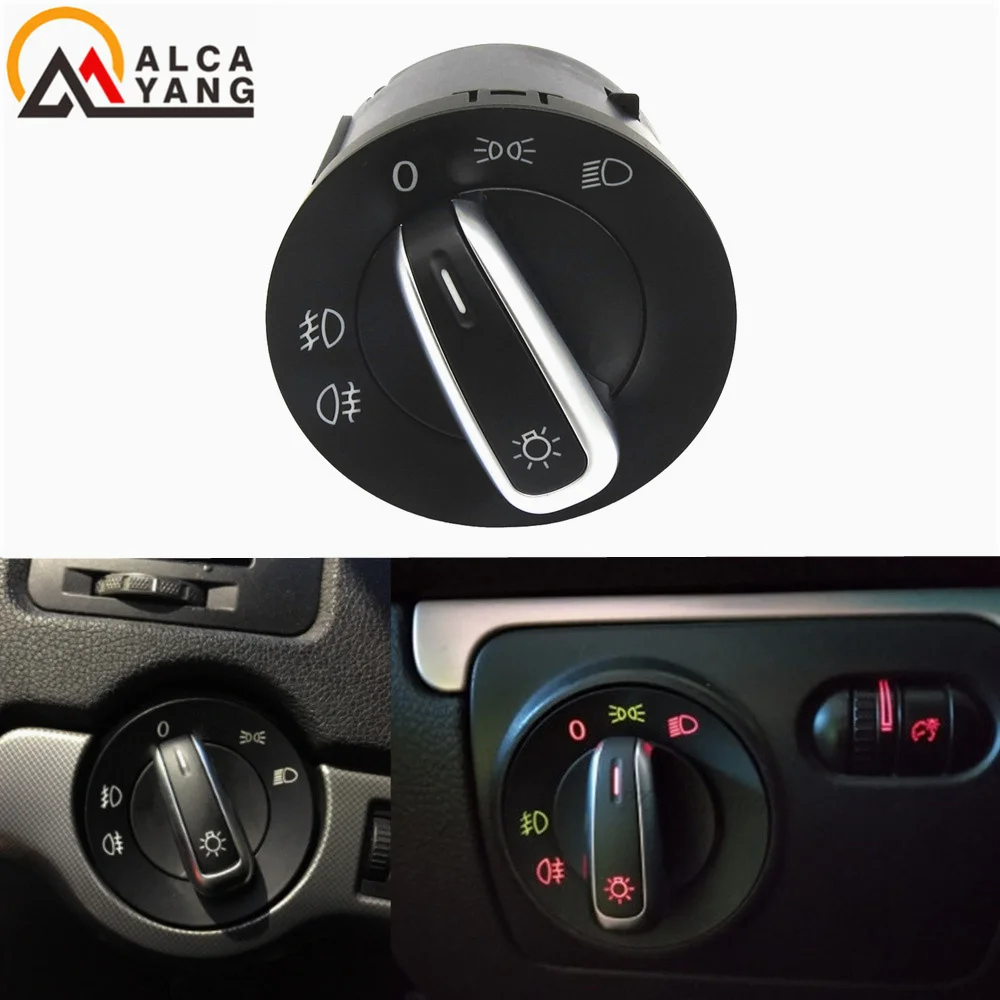 

Хромированный Европейский переключатель фар для VW Golf Mk5 Mk6 Sharan Jetta Sharan Passat B6 B7 Touran Tiguan SEAT ALHAMBRA 5ND941431A