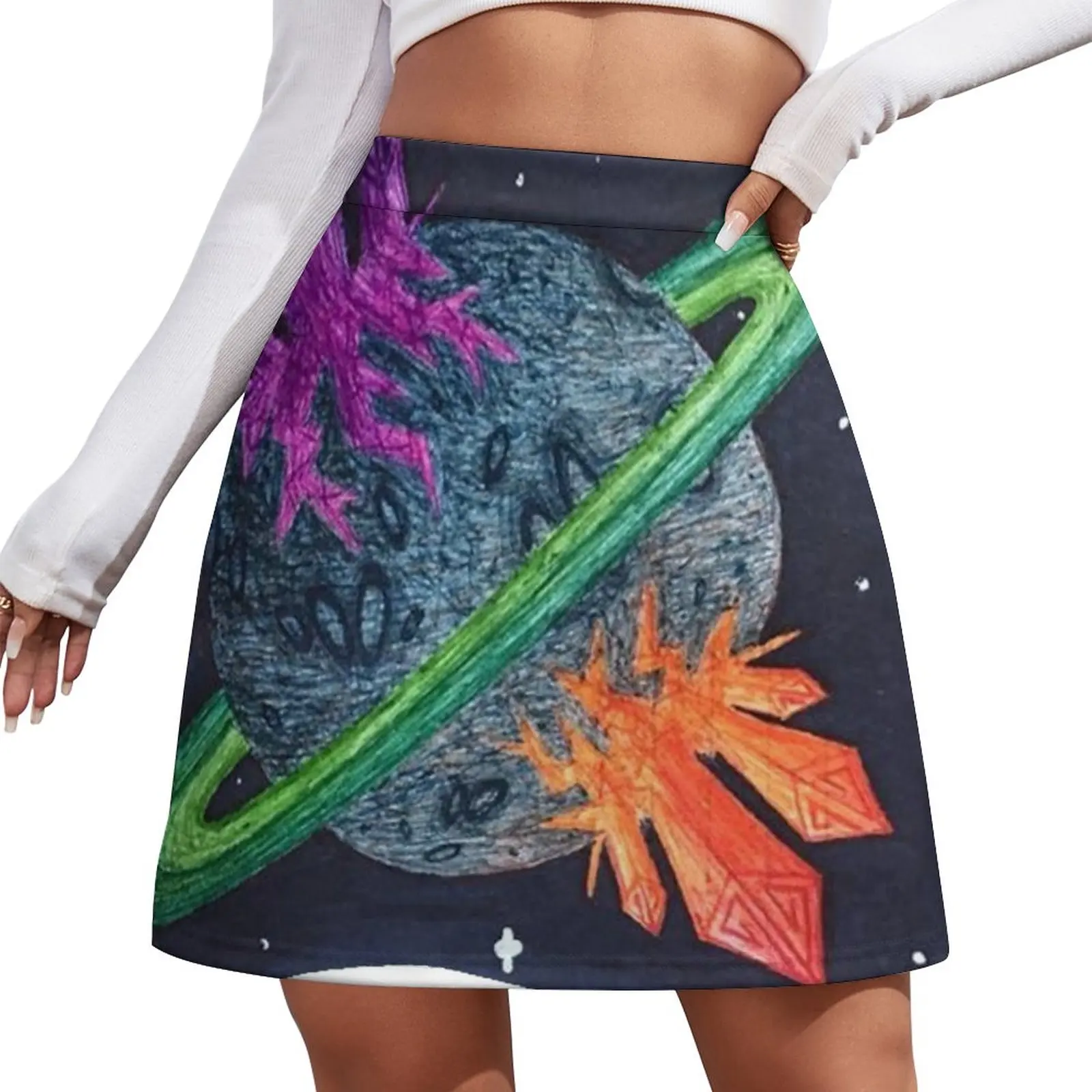 Planet G1 w/ Moons Mini Skirt Woman skirt Women skirts elegant social women's skirts