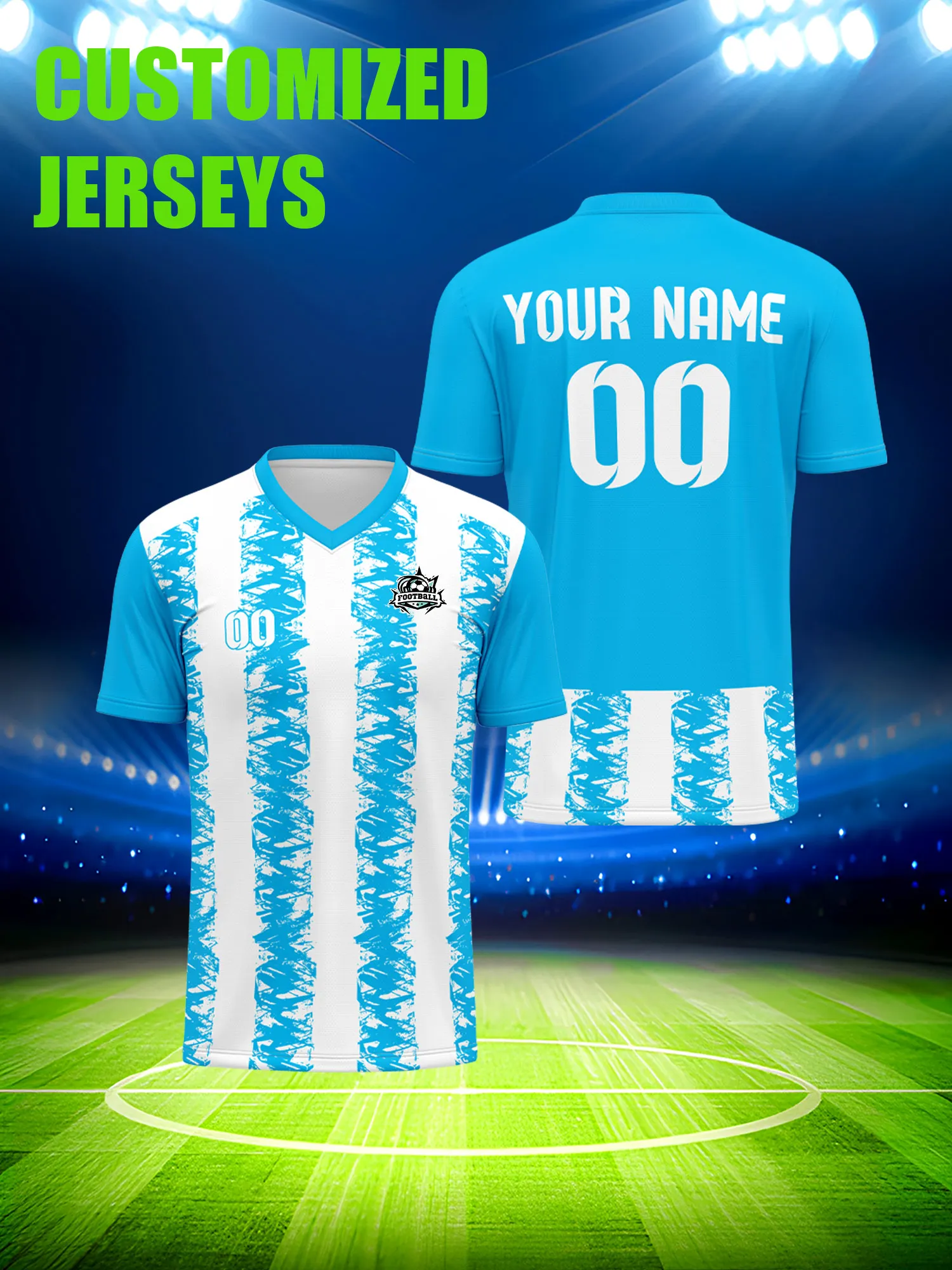 Custom Soccer Jersey With Custom Image, Number And Name, kids gear fan durable mesh ventilated cooling