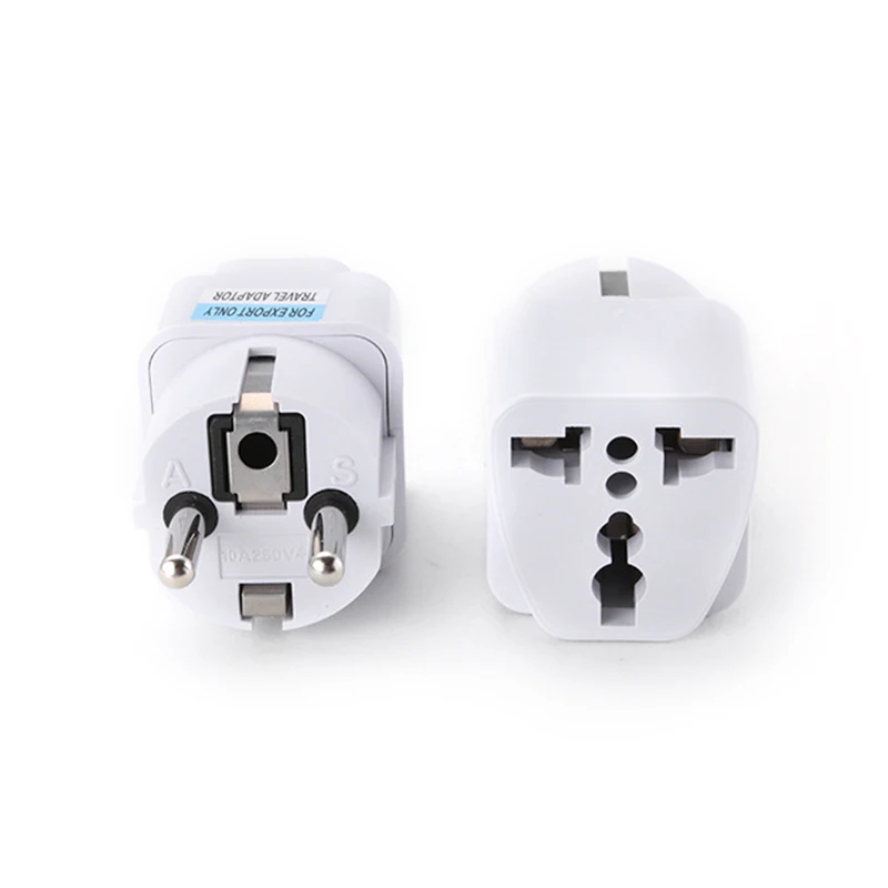 1~10PCS 10A 800W Universal EU GER Plug Adapter European Germany Chinese Power Socket Conversion Converter Travel White Plug