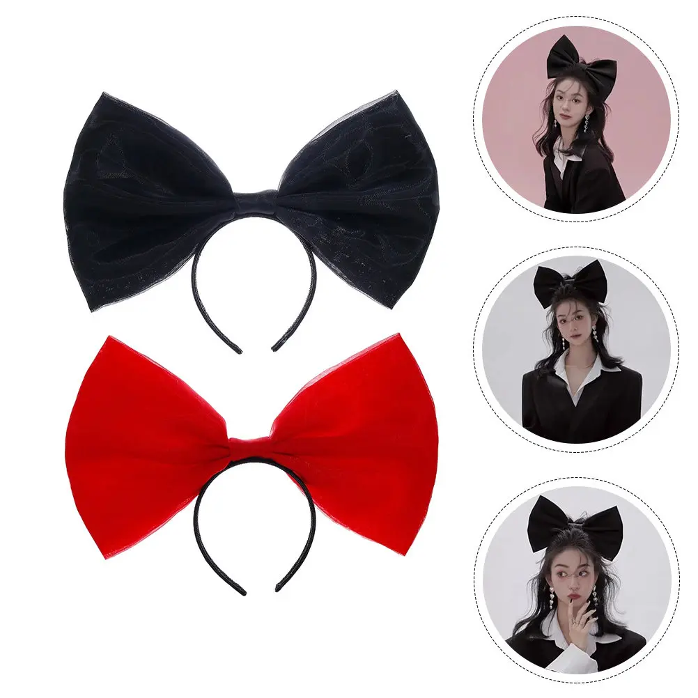 

2Pcs Premium Bowknot Headbands for Girls Soft Comfortable Hair Decor Party Favors Photo Props Cosplay Headdress Lovely Hairband