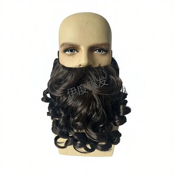 

Halloween Synthetic Beard Moustache Costume Wavy Curly Corn Wave Party Facial Hair Cosplay Accessories for Men
