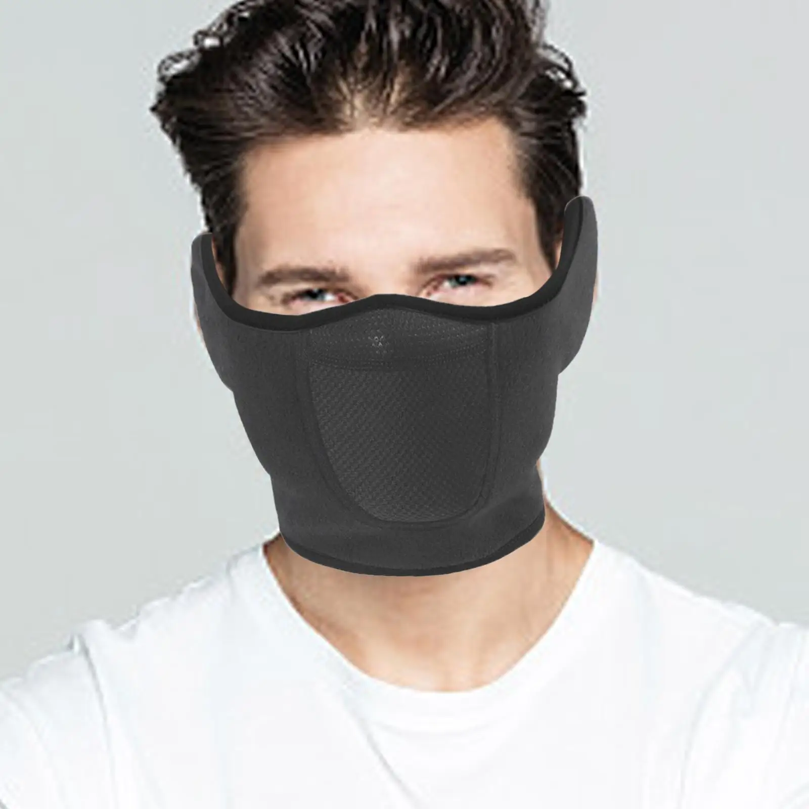 Adjustable Winter Half Face Mask Breathable Thermal Ski Mask Ear Cover for Hiking Biking Traveling Camping