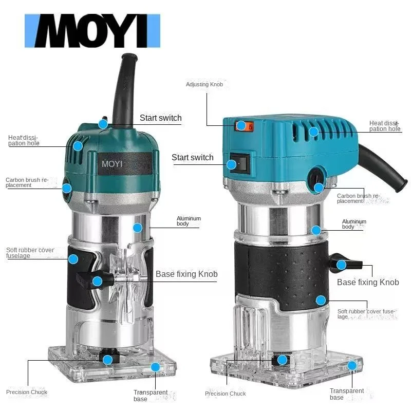 

110V~220V edge trimming machine electric woodworking tool carving opening slotting multifunctional small chamfering electric