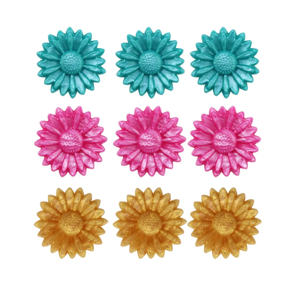 10Pcs Newest Pearl Turquoise Pink Daisy Focal Silicone Beads Teething Ball For Pen Making Necklaces Bracelet Jewelry