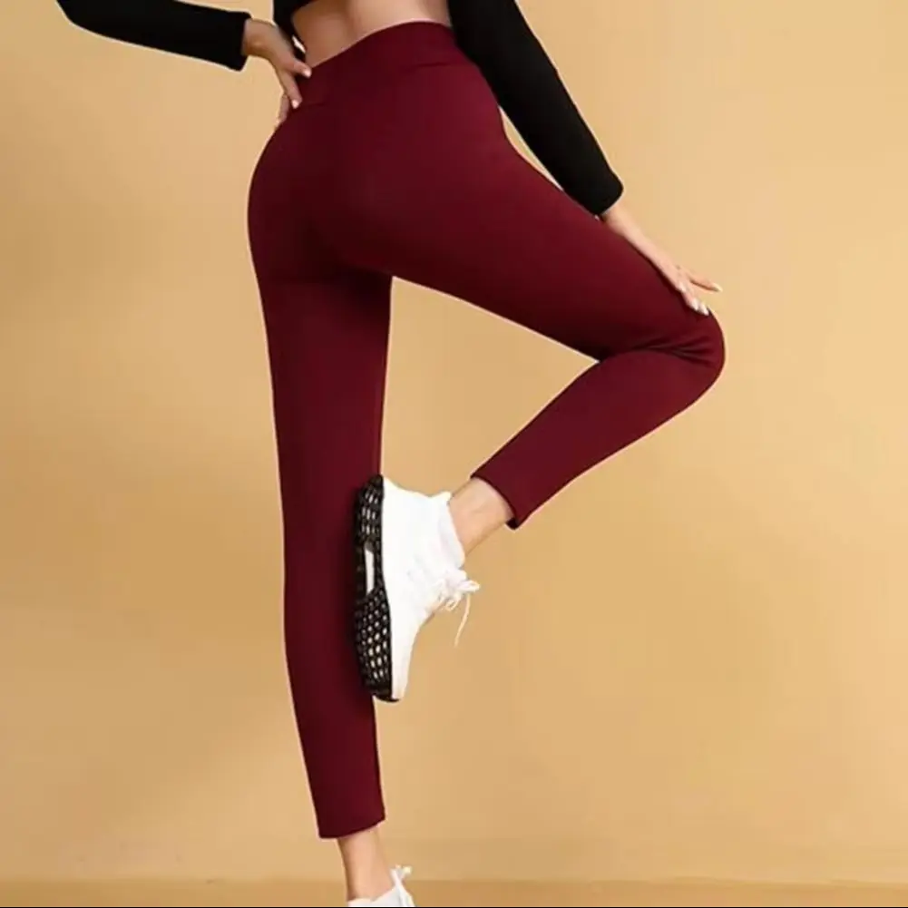 

Winter Fleece Lined Leggings Women Thermal Tights Solid Color Extra Thick Fleece Leggings Warm Fleece Lined Athletic Leggings
