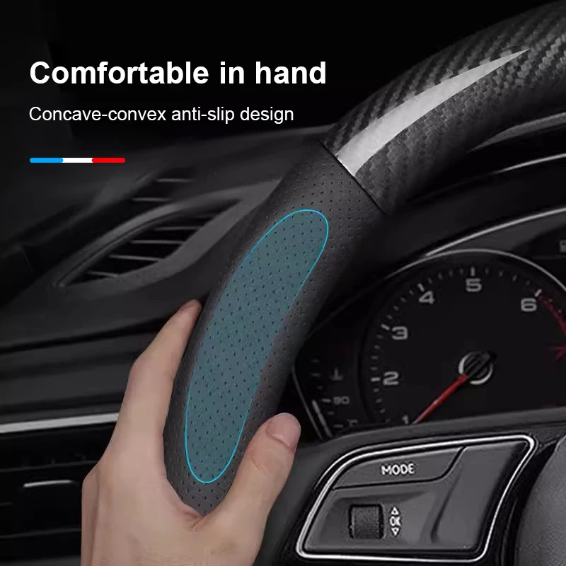 SEAMETAL Heavy Duty Steering Wheel Cover Full-Wrapped Steering Protector Anti Slip Steer Wheel Protection Cover 38cm Universal