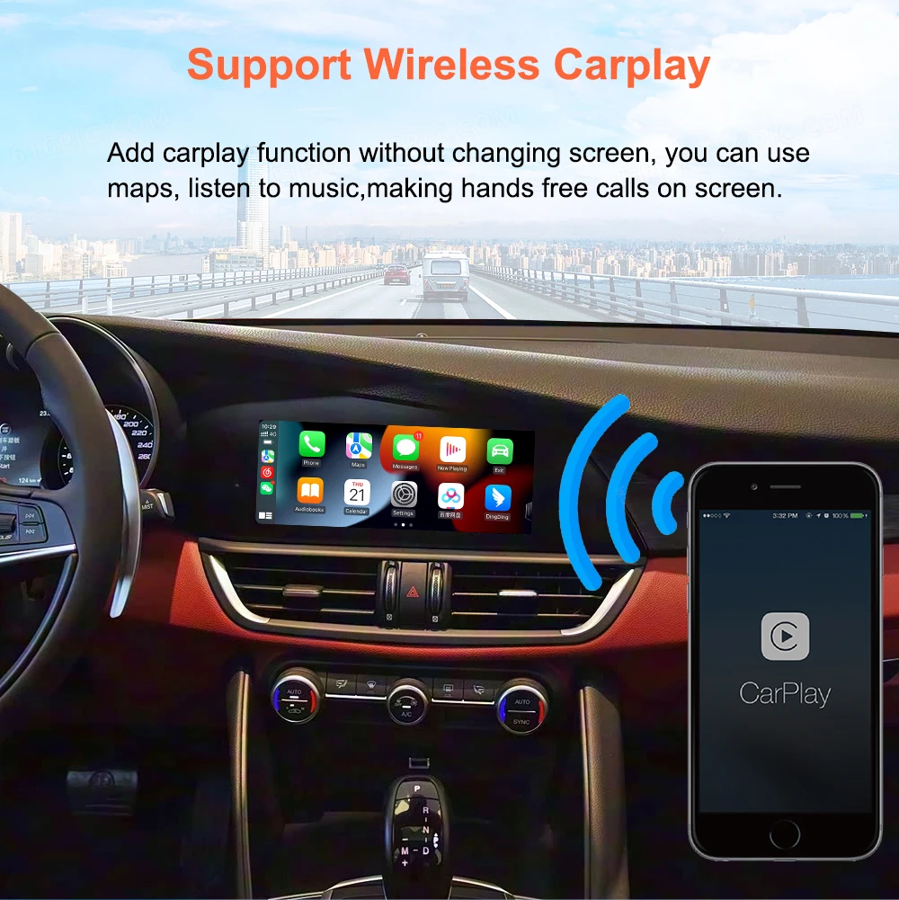 Bonroad Wireless Carplay Android Auto OEM Upgrade Decoder Box für Alfa Romeo Stelvio & Giulia 2017-2020 Airplay Mirror Link – Detail 4