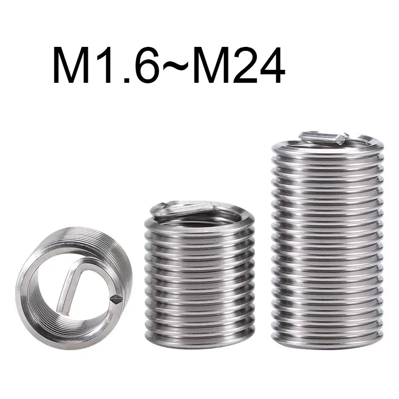 1pcs Fastening Thread Insert Kit 304 Stainless Steel Thread Thread Repair Insert Threaded Bushings M1.6~M26