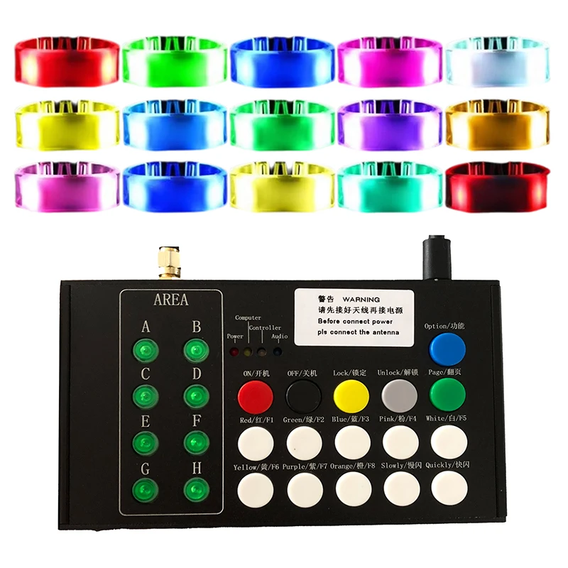 LED TPU Bracelets, Silicone Wristbands, Polyester Bangles, Remote Control 200 Meters, 433.92MHz, 8 Area, Music Control, 200 PCS