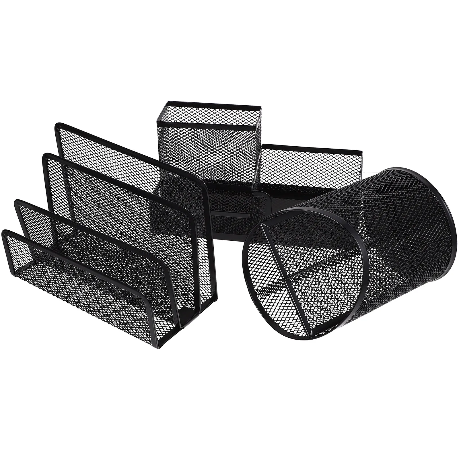 

3Pcs Pen Holder Mesh Pencil Organizer Large Capacity Metal Desk Organizer Stable Non-Slip Office Supplies Storage Case for Home
