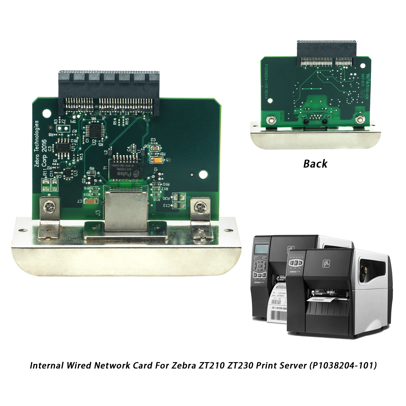 Para zebra zt210 zt230 impressora de código de barras embutido placa de placa de rede com fio pcba P1038204-01