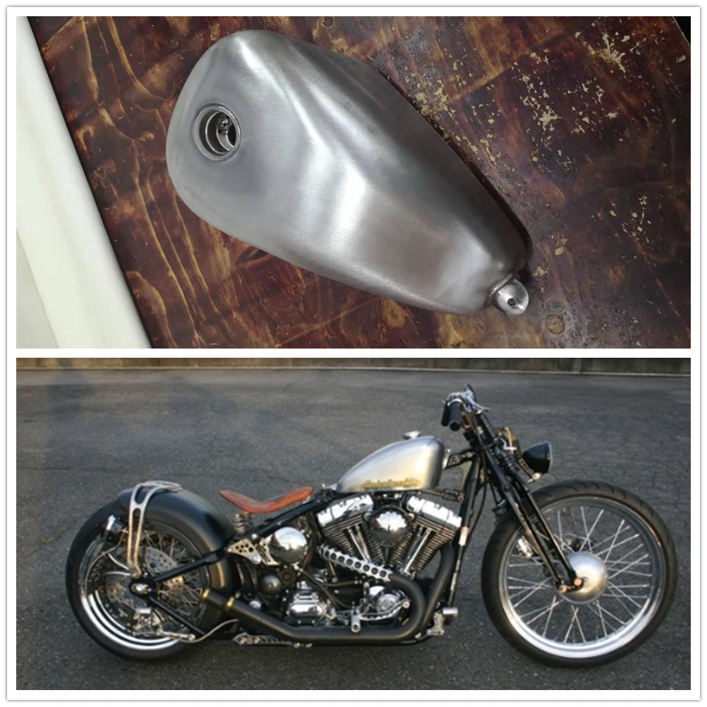 9.6L Motorcycle Petrol Gas Fuel Tank With Cap For Harley Davidson Sportster XL 1200 883 Softail Dyna Street
