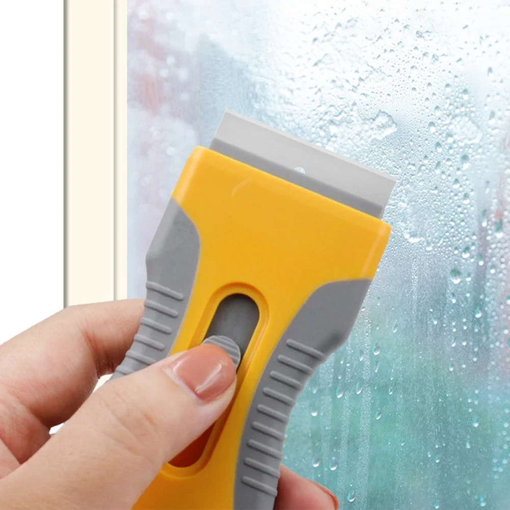 Glue Removal Blade Glass Oven Razor Scraper Plastic Handle Razor Scraper Spatula Car Film Tool Window Cleaning Blade Scraper