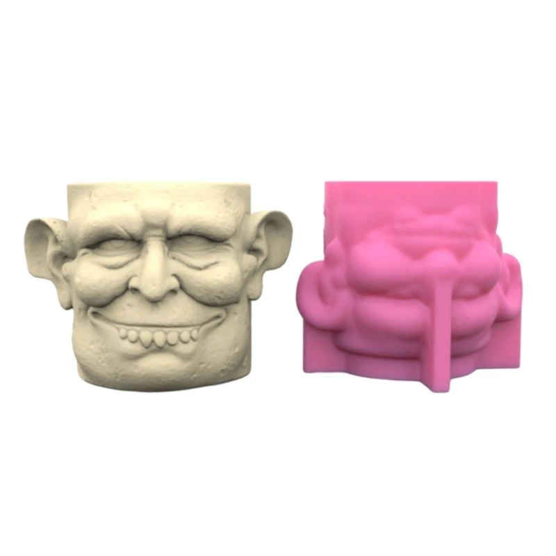 

DIY Flowerpot Mold Silicone Clay Mould Strange Face Shaped Silicone Material Drop shipping