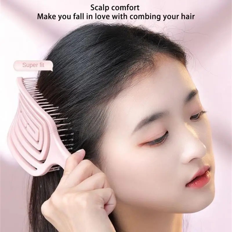 Mosquito Repellent Comb For Women With Long Hair Air Bag Ribs Hollow Comb Large Curved Comb Fluffy High Skull Comb