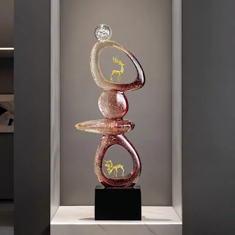 Home Decor Time Comes To Operate Art Sculpture Ornaments,Living Room TV Cabinets,Foyer Fawn Statue Decorations, Gifts