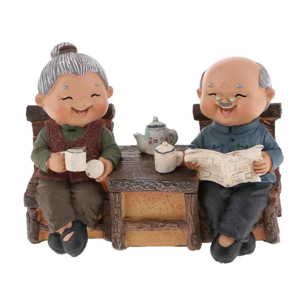 Old Couple Ornament Old Man Granny Home Decoration 12 Type for Choice