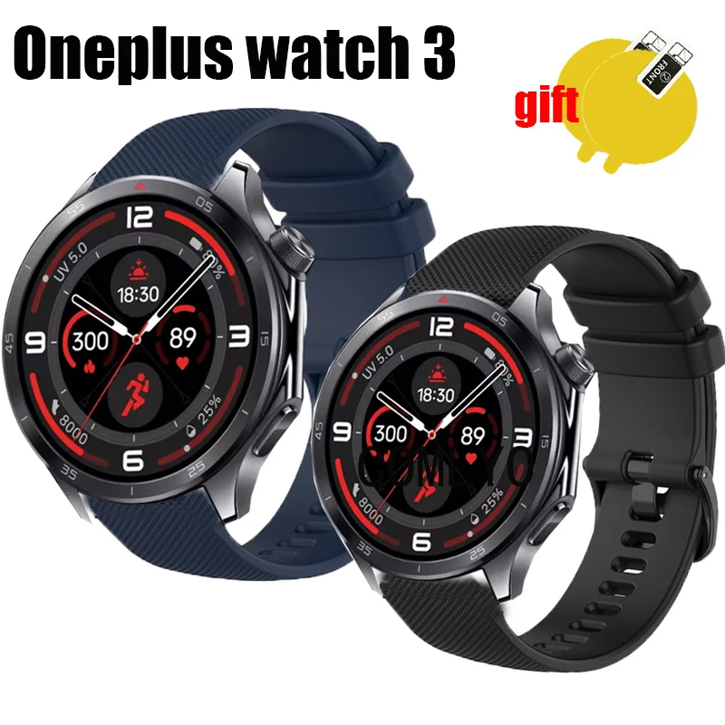 Per Oneplus Watch 3 Smart Watch Strap Bracciale in silicone Pellicola proteggi schermo