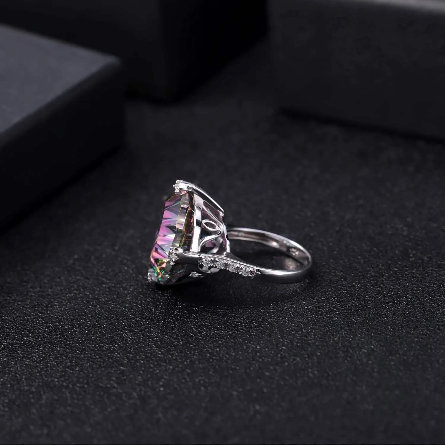 MUSHAN Custom Jewelry 925 Sterling Silver Ring Lab Blue Sapphire Princess Bridal Statement for Women 18K Gold Plated Rings
