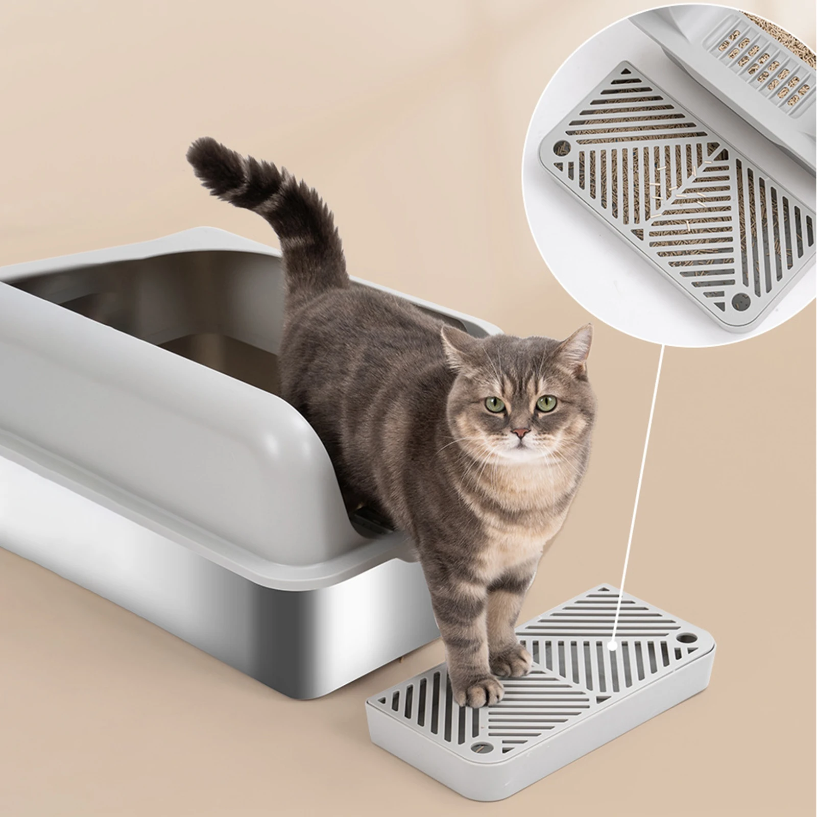 Foot Board for Cats Litter Box Easy to Clean Compact Size Cleaning Accessory for Litter Pan Pet Litter Box Cat Litter Tray Home