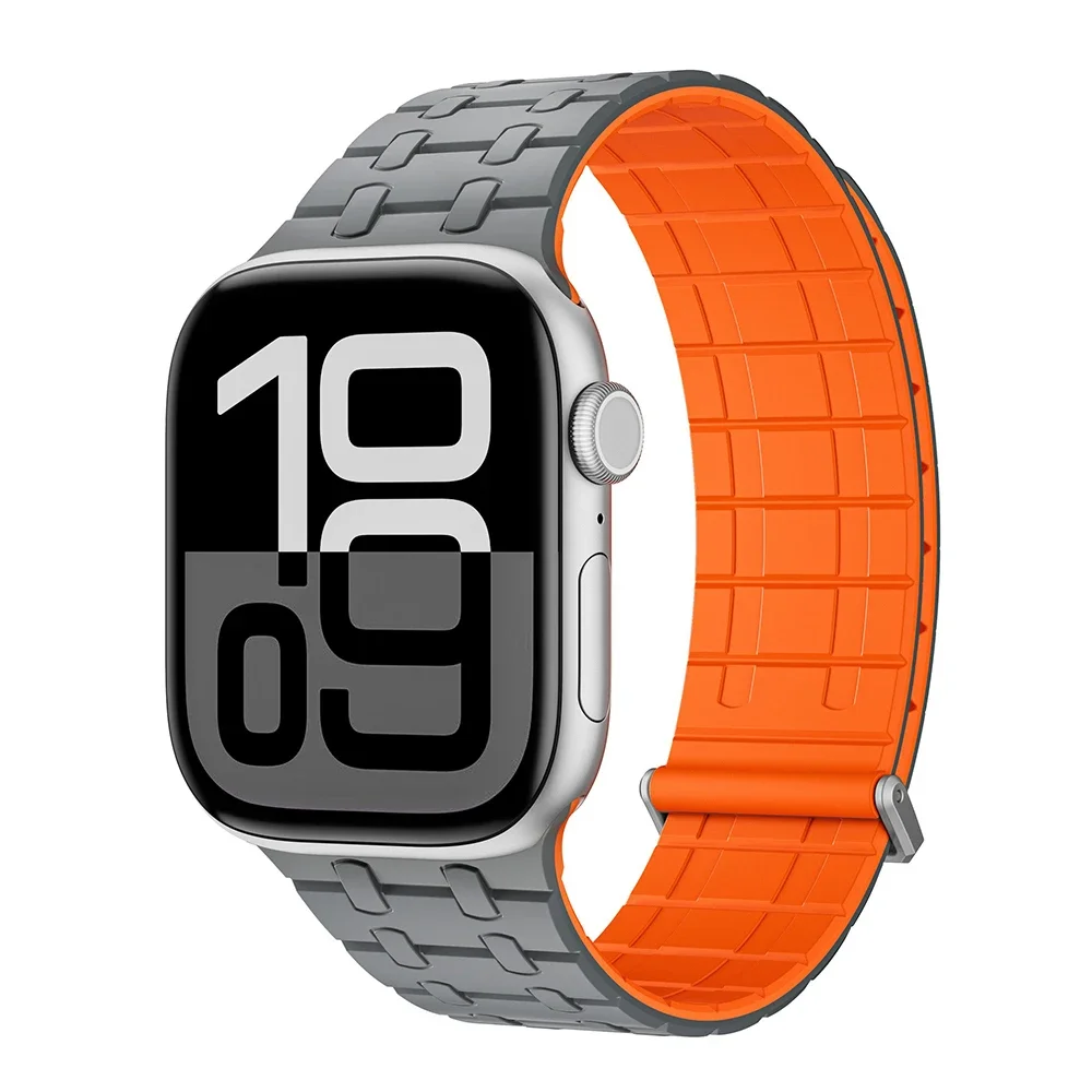 Magnetic Loop Strap for Apple Watch 10 46mm Ultra 2 49mm Sport Silicone Band for Iwatch Series 9 8 7 6 5 4 Se 45mm 44mm Correa