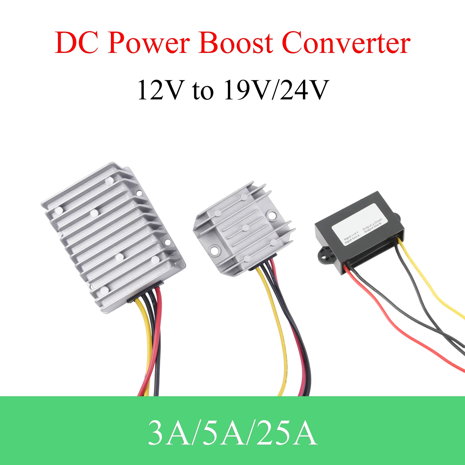DC Power Converter 12V to 19V/24V Buck Boost Regulator 3A 5A 25A Automotive Stabilizer Voltage Power Supply Module For Car