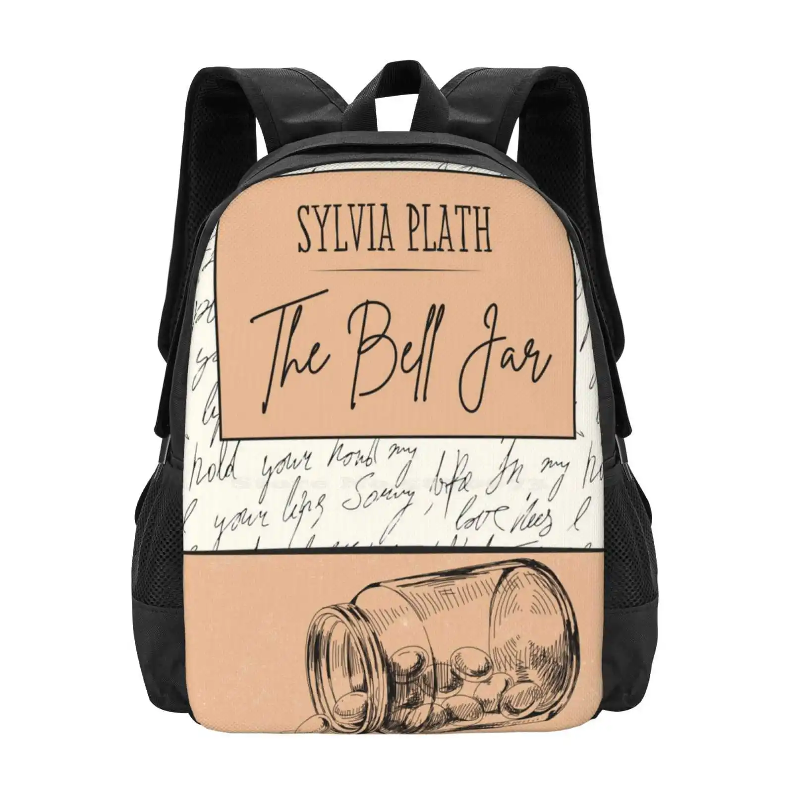 The Bell Jar - Sylvia Plath Hot Sale Schoolbag Backpack Fashion Bags Bell Jar Psychiatry Sylvia Plath Novel Health Pills Book