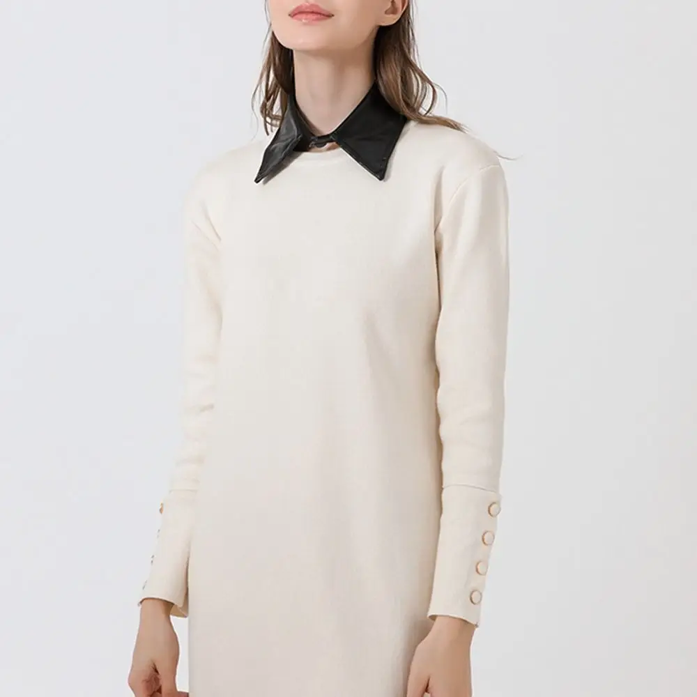 Chiffon PU Pelle Colletto finto Decorazione quadrata Colletto della camicia Camicia staccabile Colar Decorazione di vestiti in stile coreano