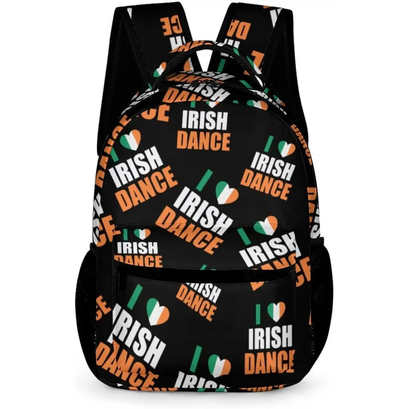 حقيبة ظهر I Love Irish Dance Travel، حقيبة ظهر لطيفة لأجهزة الكمبيوتر المحمولة، حقيبة كمبيوتر للرجال والنساء