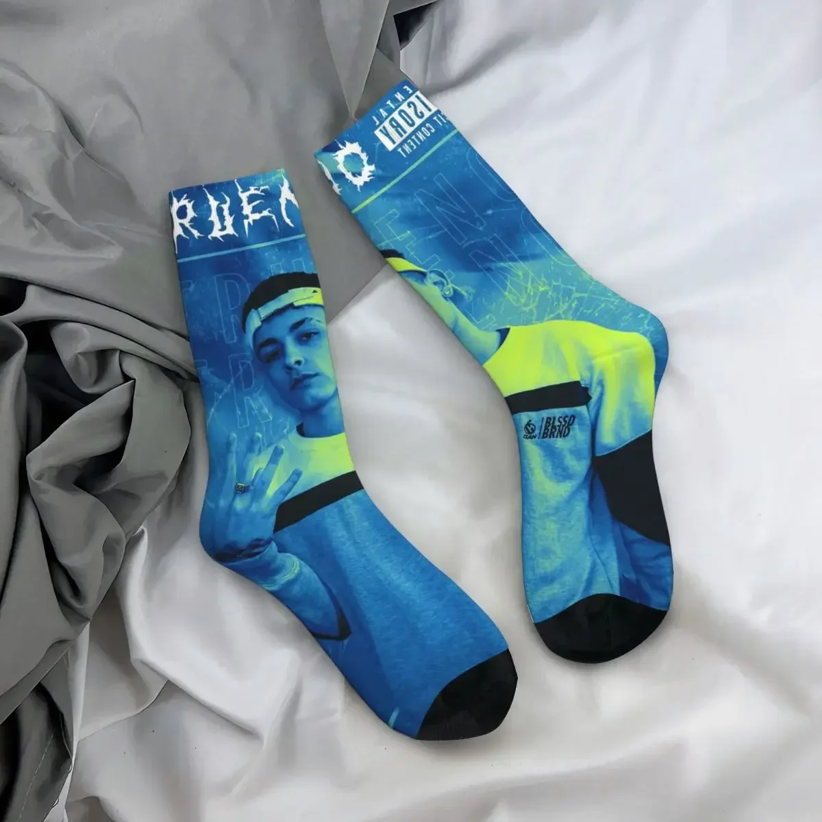 All Seasons Crew Stockings Funny Trueno Hip Hop Rapper Socks Funny Long Socks for Men Women Valentine's Day Gifts