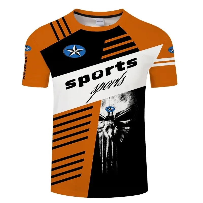 2024 Hot Sale Men's 3D Printed Polaris Motorcycle Short Sleeve T-Shirt Couple Outdoor Cycling Off-Road Sports Shirt