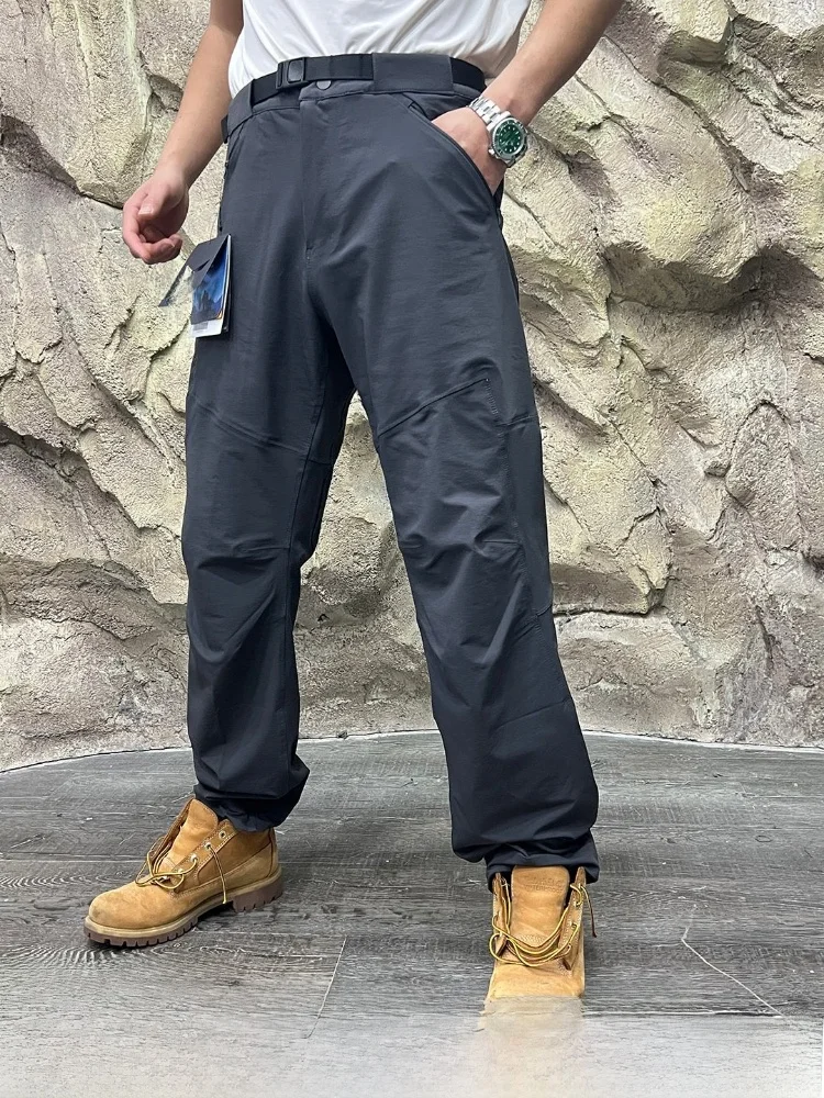 

Outdoor Climbing Soft Men's Hiking Pants Quick Dry Waterproof 3D Tailoring Buckle Straight Leg Casual Trousers